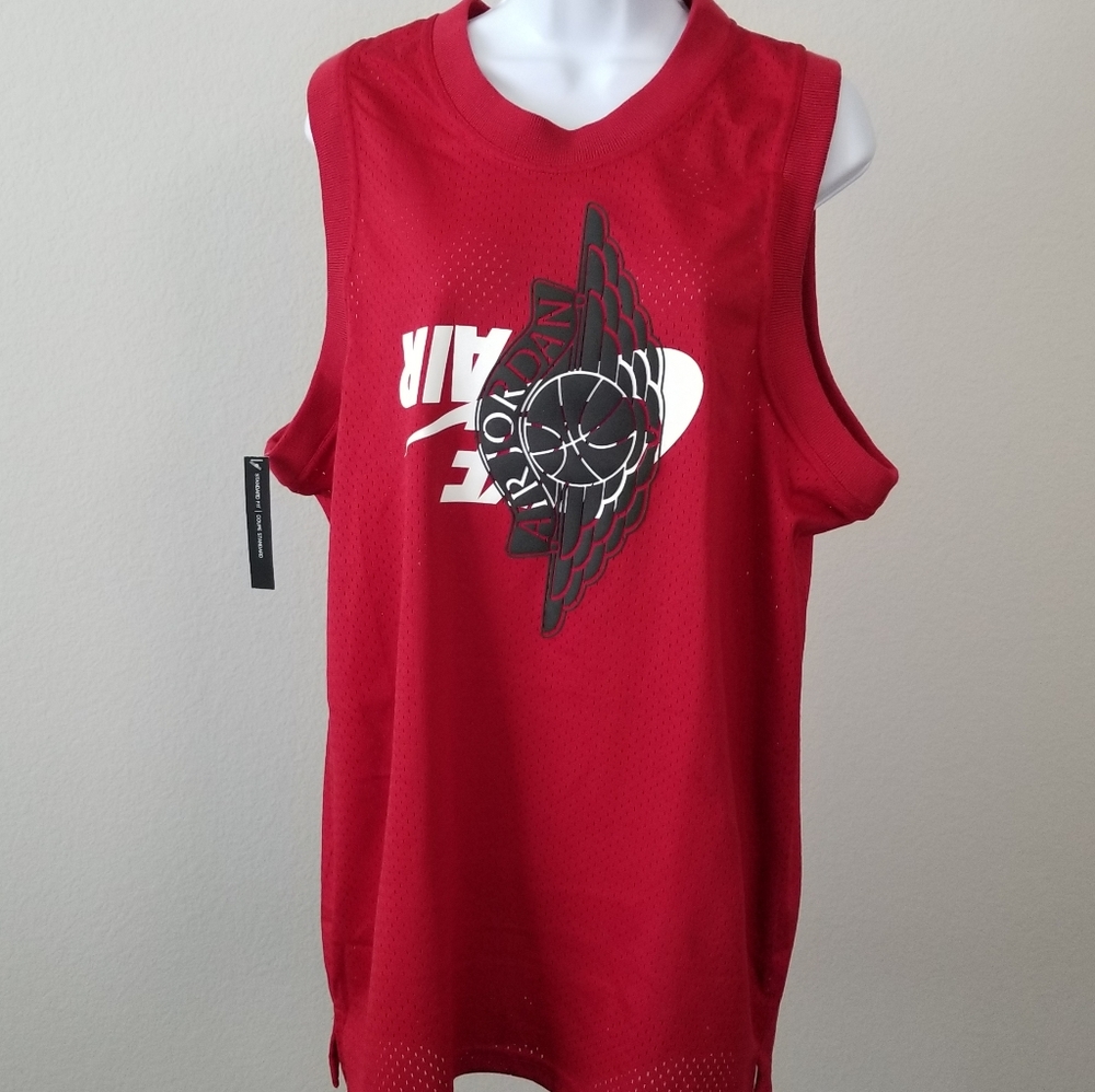 JORDAN Jumpman Wings Mesh Red Tank Men's Large